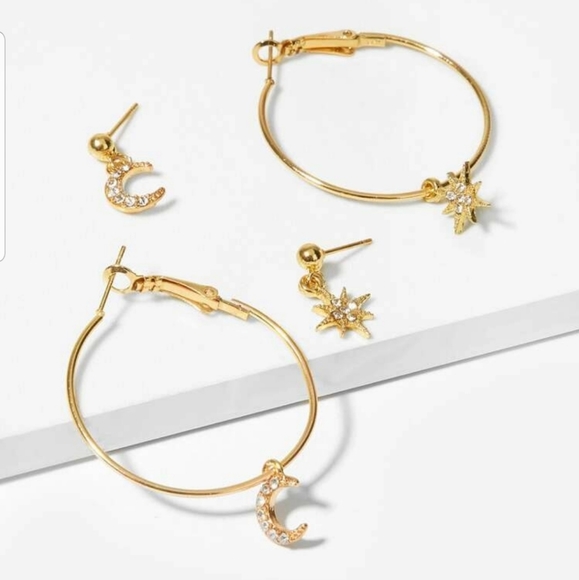 ☆Lee☆ Moon and Star Earrings - Picture 2 of 5